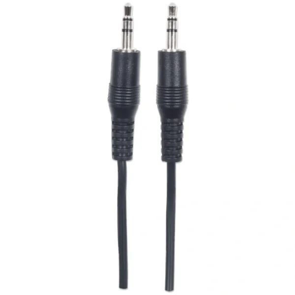 Cable De Audio Estéreo MANHATTAN / 1.8m / 3.5mm Cable De Audio Macho A Macho / Negro / 334594 - Image 4