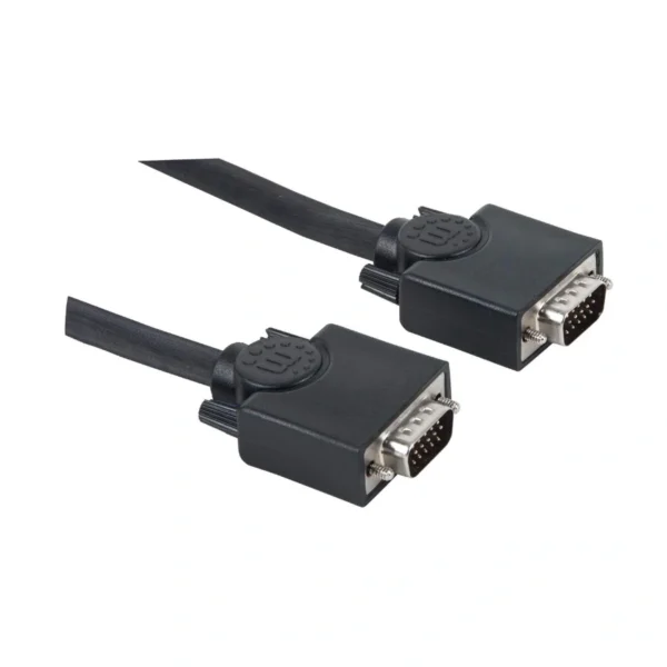 Cable De Video MANHATTAN 311731 / Cable SVGA HD15 Macho A HD15 Macho / 1.8M / Completamente Blindado Para Reducir La Interferencia EMI / Color Negro - Image 1