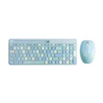 Kit De Teclado Y Mouse ACTECK CREATOR CHIC MK470 / Ergonómico / Receptor Usb / Inalámbrico / Membrana / Español / Para Windows Y MacOs / Azul