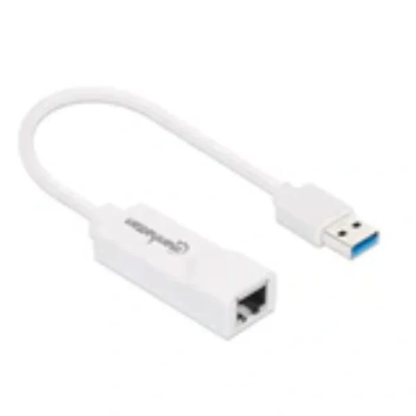 Adaptador Tarjeta Red MANHATTAN / USB 3.0 A Rj45 Gb Ethernet / Hasta 480 Mbps / Color Blanco - Image 1