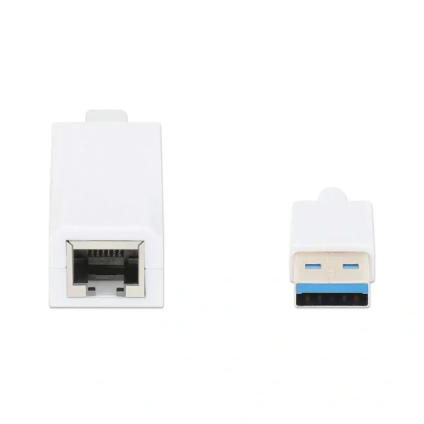 Adaptador Ethernet MANHATTAN 506847 / USB 3.0 A RJ-45 GB Ethernet 10/100/1000Mbps / Color Blanco - Image 3
