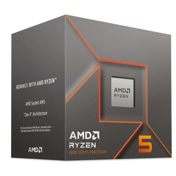 Procesador AMD RYZEN 5 8400F / Socket AM5 / 4.2-4.7GHz / 6 Núcleos, 12 Hilos / Sin Gráficos / Con Disipador / 65W / Caché L3 16MB / 8000 Series - Image 1