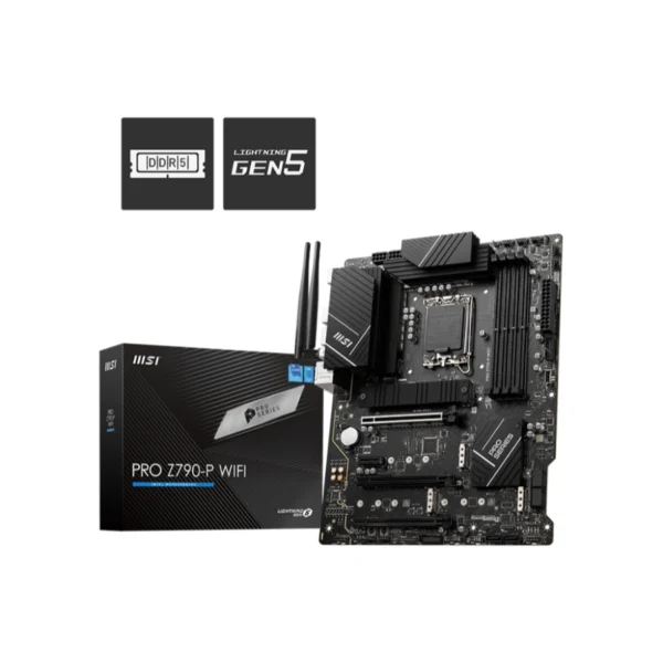 Tarjeta Madre MSI PRO Z790-P WIFI / Socket LGA1700 / 256GB X4 DDR5 7000Mhz / Hdmi, Dp / USB-A, USB-C, USB 2.0 / X4 M.2 PCIe 5.0 / ATX - Image 1