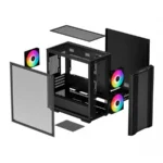 Gabinete Gamer DEEPCOOL CC360 ARGB / Micro-ATX / Cristal Templado / 3 Ventiladores ARGB Incluidos / USB 2.0, 3.0 / Color Negro - Image 6