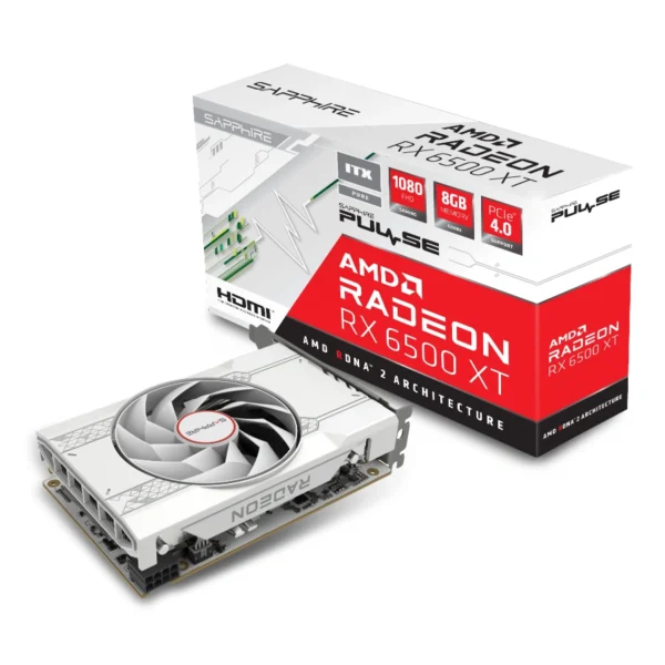 Tarjeta De Video SAPPHIRE PULSE AMD Radeon RX 6500 XT ITX PURE / 8GB GDDR6 / 64 Bit / Procesadores Stream 1024 / X1 HDMI, X1 DP / PCI Express 4.0 / X1 8Pin - Image 1