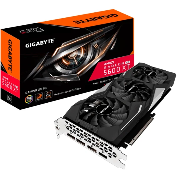 Tarjeta De Video GIGABYTE Radeon RX 5600 XT GAMING OC 6G Rev 2.0 / 6GB GDDR6 / 192 Bit / Procesadores Stream 2304 / X1 HDMI, X3 DP / PCI Express 4.0 / X1 8Pin - Image 1