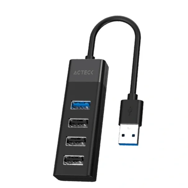 Hub ACTECK PORT X4 DH422 / 4 Puertos / USB 3.0, USB 2,0 / Alámbrico / 5GB / Color Negro - Image 1