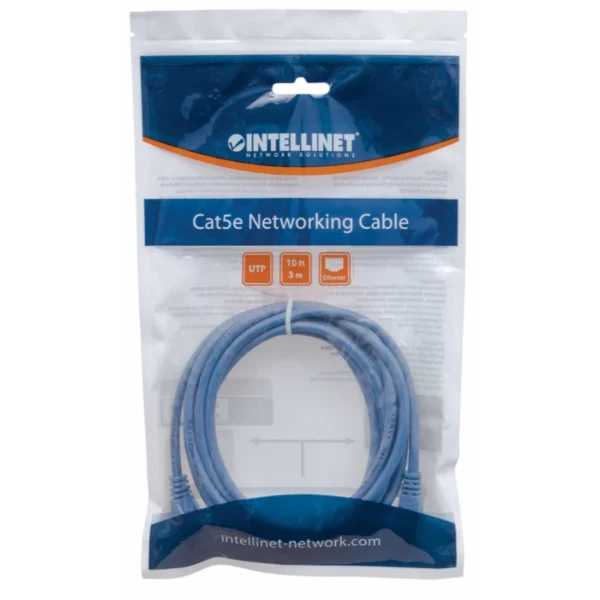 Cable Patch INTELLINET / Cat5e UTP / 100% Cobre / RJ-45 Macho - RJ-45 Macho / 3 Metros / Azul - Image 2