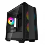 Gabinete Gamer DEEPCOOL CC360 ARGB / Micro-ATX / Cristal Templado / 3 Ventiladores ARGB Incluidos / USB 2.0, 3.0 / Color Negro