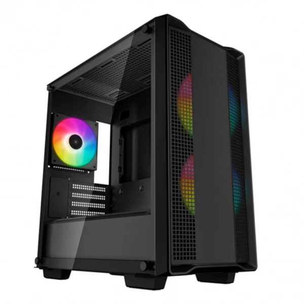 Gabinete Gamer DEEPCOOL CC360 ARGB / Micro-ATX / Cristal Templado / 3 Ventiladores ARGB Incluidos / USB 2.0, 3.0 / Color Negro - Image 1