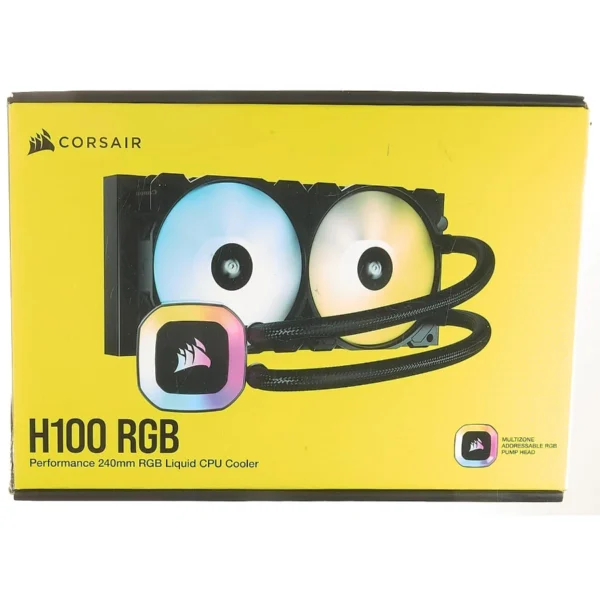 Enfriamiento Liquido AIO CORSAIR H100 RGB / 240MM / 1500 RPM / 47.73 CFM / 28 dBA / Intel-AMD / Negro - Image 5