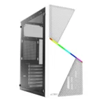 Gabinete ACTECK DRACO GM450 / Media Torre / ATX / Fuente De Poder Integrada 500W / Ventana Lateral De Cristal Templado / USB 2.0, 3.5Mm / Blanco