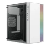 Gabinete ACTECK FUSION II GI440 / Mini Torre / Micro-ATX / Fuente De Poder Incluida 500W / Ventana Lateral De Acrílico / USB 2.0, USB 3.0, 3.5Mm / Color Blanco