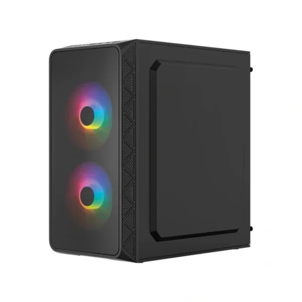Gabinete ACTECK DOOM PRO CRYSTAL GI730C / Mini Torre / Micro ATX / Fuente Incluida 600W / Ventana De Cristal Templado / 3 Ventiladores FRGB Incluidos / USB 2.0, USB 3.0, 3.5MM / Color Negro - Image 3