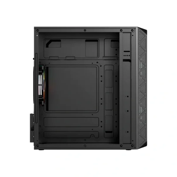 Gabinete ACTECK DOOM PRO CRYSTAL GI730C / Mini Torre / Micro ATX / Fuente Incluida 600W / Ventana De Cristal Templado / 3 Ventiladores FRGB Incluidos / USB 2.0, USB 3.0, 3.5MM / Color Negro - Image 4