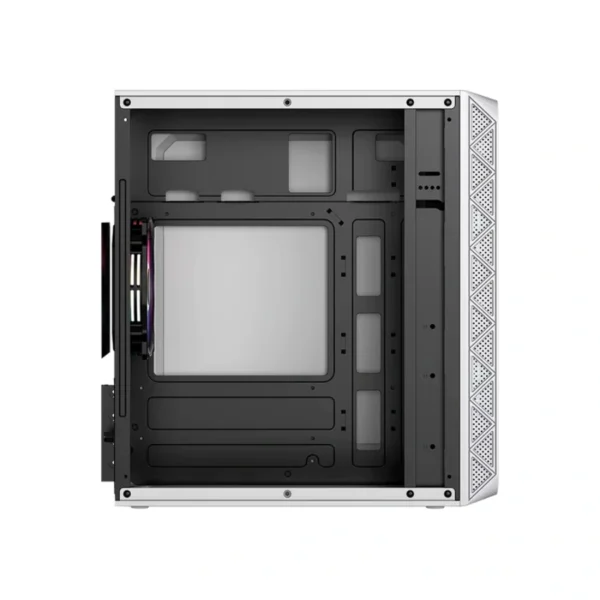 Gabinete ACTECK DOOM PRO MESH GI730M / Mini Torre / Micro ATX / Fuente Incluida 600W / Ventana De Cristal Templado / 3 Ventiladores FRGB Incluidos / USB 2.0, USB 3.0, 3.5MM / Blanco - Image 4