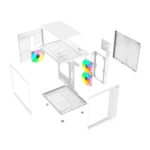 Gabinete BALAM RUSH TANK PRO EVO GM955 / Micro ATX, Mini ITX / Cristal Templado / 3 Ventiladores Incluidos ARGB / USB 2.0, 3.0, Tipo C, 3.5mm / Blanco - Image 3
