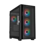 Gabinete Gamer BALAM RUSH CARBONO TWIN MATE 8000 / Media Torre / Micro-ATX, Mini ITX / Cristal Templado / 4 Ventiladores ARGB Incluidos / USB 3.1, USB 3.0, USB 2.0, Tipo C, 30.5mm / Negro