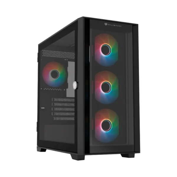 Gabinete Gamer BALAM RUSH CARBONO TWIN MATE 8000 / Media Torre / Micro-ATX, Mini ITX / Cristal Templado / 4 Ventiladores ARGB Incluidos / USB 3.1, USB 3.0, USB 2.0, Tipo C, 30.5mm / Negro - Image 1