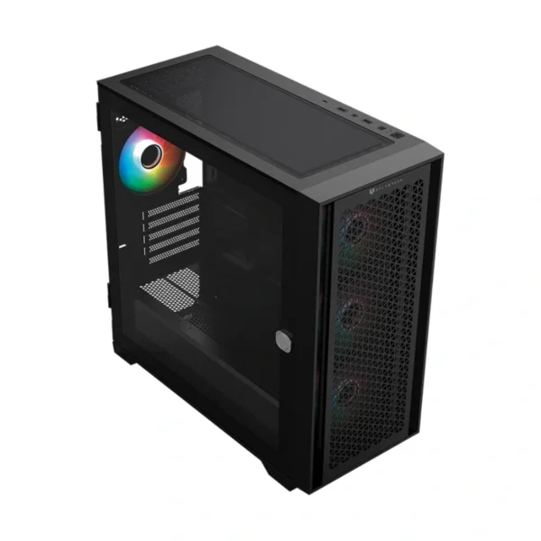Gabinete Gamer BALAM RUSH CARBONO TWIN MATE 8000 / Media Torre / Micro-ATX, Mini ITX / Cristal Templado / 4 Ventiladores ARGB Incluidos / USB 3.1, USB 3.0, USB 2.0, Tipo C, 30.5mm / Negro - Image 6