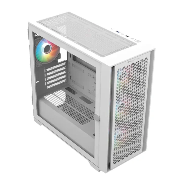 Gabinete Gamer BALAM RUSH CARBONO TWIN MATE 8000 / Media Torre / Micro-ATX, Mini ITX / Cristal Templado / 4 Ventiladores ARGB Incluidos / USB 3.1, USB 3.0, USB 2.0, Tipo C, 30.5mm / Blanco - Image 5