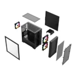 Gabinete Gamer BALAM RUSH CARBONO AIRCOOL 4000A / Mini Torre / Micro-ATX, Mini ITX / Cristal Templado / 3 Ventiladores ARGB Incluidos / USB 3.0, USB 2.0, Tipo C, 3.5mm / Negro - Image 5