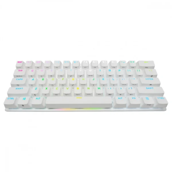 Teclado CORSAIR K70 PRO MINI WIRELESS RGB 60% / Mecánico / Alámbrico-Inalámbrico / USB 3.1, Bluetooth 4.2, SlipStream / Cable 1.8 M Trenzado / Switch Cherry MX Red / Ingles / Color Blanco - Image 2