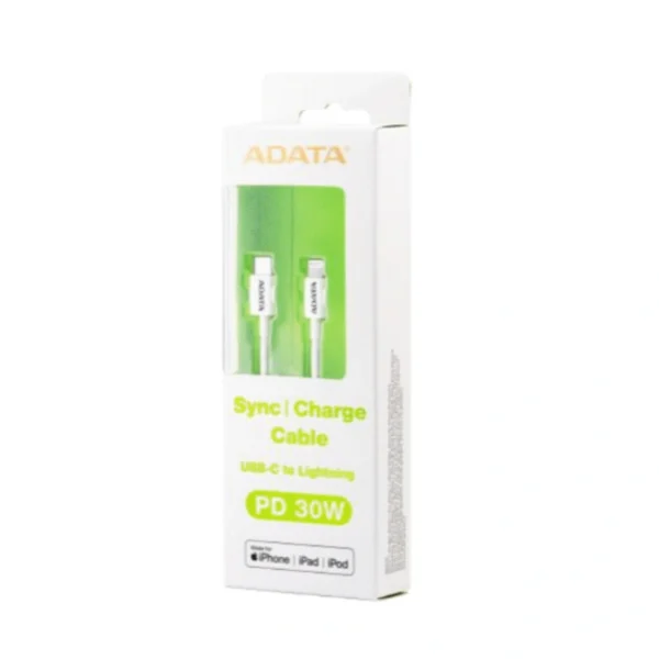 Cable Lightning ADATA / Lightning - USB Tipo C / 1 Metro / Alta Eficiencia / Cobre Estañado / Blanco - Image 2