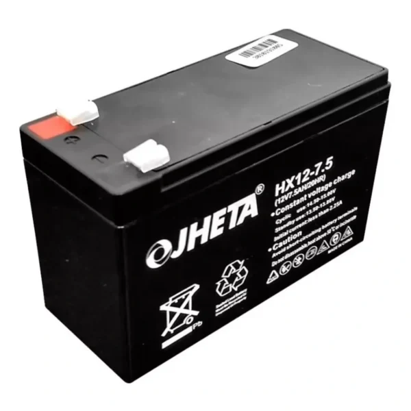 Batería De Reemplazo JHETA HX12-7.5 / Para No Break / 12V / 7.5AH / Fácilmente Recargable / Sin Mantenimiento / Negro - Image 1