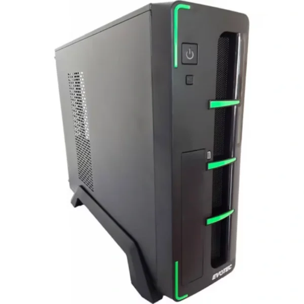 Gabinete EVOTEC Slim ARUBA / Mini Torre / Micro ATX / Fuente De Poder Incluida 600W / Ventana Lateral De Metal / USB 2.0, 3.5Mm / Negro - Image 1