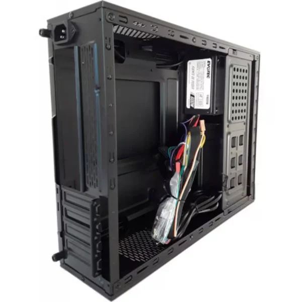 Gabinete EVOTEC Slim ARUBA / Mini Torre / Micro ATX / Fuente De Poder Incluida 600W / Ventana Lateral De Metal / USB 2.0, 3.5Mm / Negro - Image 3