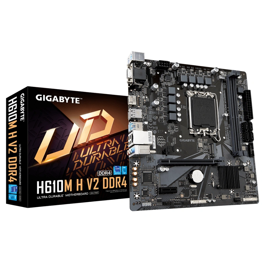 H610M H V2 DDR4 1 Tarjeta Madre GIGABYTE H610M H V2 DDR4 / Socket LGA1700 / 64GB X2 DDR4 3200MHz / D-Sub, HDMI / USB 3.2, 2.0 / M.2 PCIe 4.0 / Micro ATX - Image 1