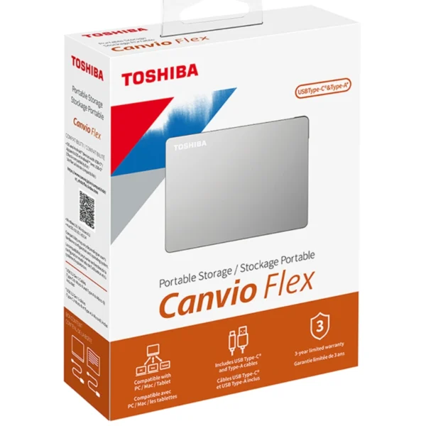 Disco Duro Externo TOSHIBA Canvio Flex / 4TB / 2.5" / USB 3.0 / Plata - Image 4