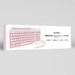 Kit De Teclado Y Mouse ACTECK CREATOR VIRTUOS SILK MK720 / Membrana / Inalámbrico / Receptor USB, Bluetooth / Teclas Multimedia / 4000DPI Ajustables / 4 Botones / Español / Rosa-Blanco - Image 7