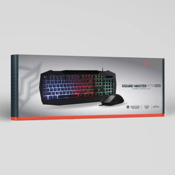 Kit De Teclado Y Mouse Gamer BALAM RUSH SQUAD MASTER KTM333 / RGB / Alámbrico / Anti-Ghosting / Óptico / 6 botones / 3200DPI / USB / Español / Color Negro - Image 6