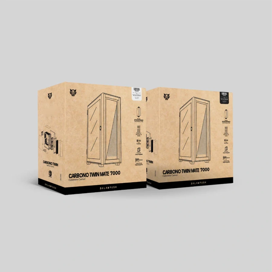 HL-BR-938792-5 Gabinete Gamer BALAM RUSH CARBONO TWIN MATE 7000 / Media Torre / ATX, Micro-ATX, Mini ITX / Cristal Templado / 4 Ventiladores ARGB Incluidos / USB 3.1, USB 3.0, USB 2.0, Tipo C, 30.5mm / Negro - Image 9