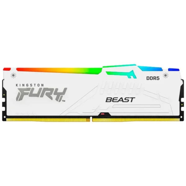Memoria RAM KINGSTON FURY BEAST RGB / 32GB / DDR5 5200MHz / CL36 / 1.25V / Blanco - Image 1