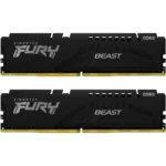 Memoria RAM KINGSTON FURY BEAST / 64GB (2X32GB) / DDR5 6000MHz / CL36 / 1.35V / Negro
