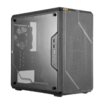 Gabinete COOLER MASTER MASTERBOX Q300L TUF / Mini Torre / Micro ATX / Panel Lateral De Acrílico / 1 Ventilador Incluido / USB 3.0, 3.5mm / Negro