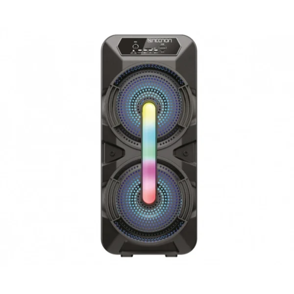 Bocina NECNON Bafle NB-06B / Alámbrico e Inalámbrico / Bluetooth, TF, FM, 3.5Mm, USB / Barra De Luz Led / Incluye Micrófono / Woofer Doble 6.5" / Negro - Image 2