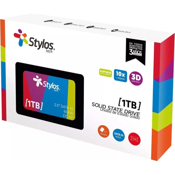 Unidad De Estado Solido SSD STYLOS STMSSD4B / 1TB / 2.5" / SATA III 6Gb/s / Lectura 560MB/s / Escritura 510MB/s / Negro - Image 3