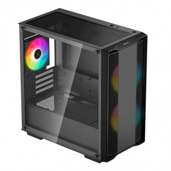 Gabinete Gamer DEEPCOOL CC360 ARGB / Micro-ATX / Cristal Templado / 3 Ventiladores ARGB Incluidos / USB 2.0, 3.0 / Color Negro - Image 3