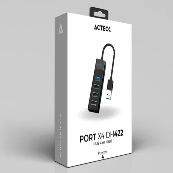 Hub ACTECK PORT X4 DH422 / 4 Puertos / USB 3.0, USB 2,0 / Alámbrico / 5GB / Color Negro - Image 3