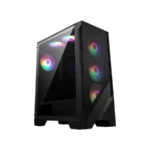 Gabinete MSI MAG FORGE 120A AIRFLOW / ATX / Cristal Templado / Incluye 6 Ventiladores RGB / x2 USB 3.2 Tipo A / Frente De Mallado / Negro