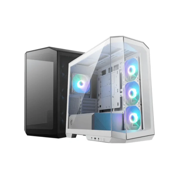 Gabinete MAG PANO M100R PZ / Micro-ATX / 4 Ventiladores Incluidos ARGB / Cristal Templado 270° / USB 3.2, USB-C, 3.5 mm / Blanco - Image 5