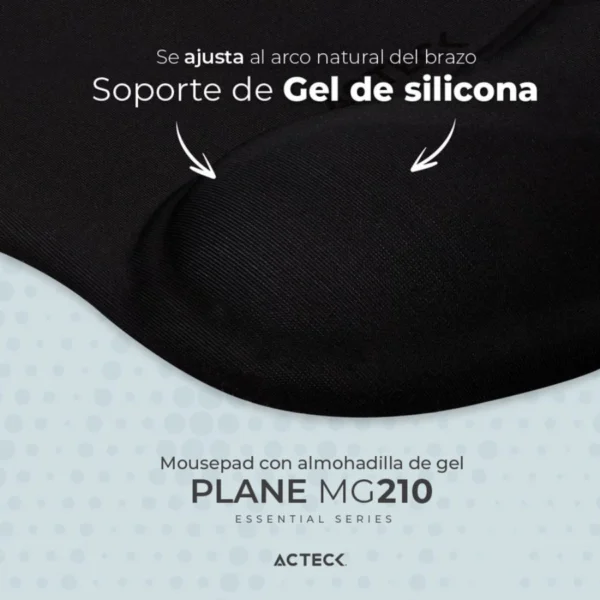 Mousepad ACTECK PLANE MG210 / Ergonómico / Antideslizante / 24cm X 21cm X 2cm / Color Negro - Image 4