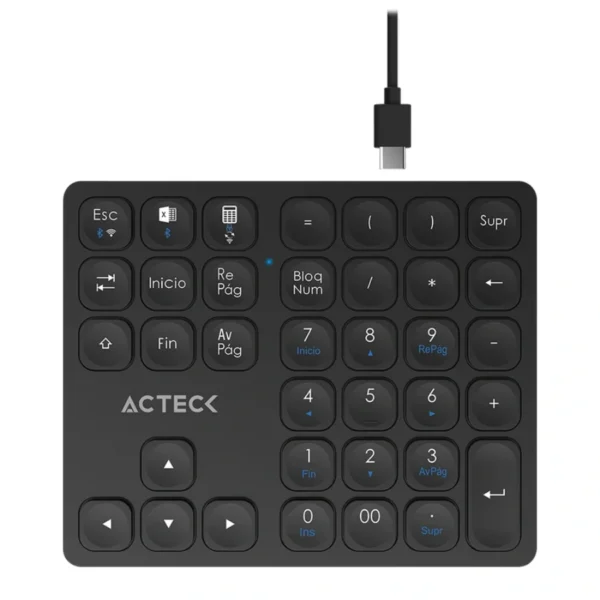 Teclado Numérico ACTECK INSPIRE PAD PRO TN480 / Inalámbrico / Receptor USB / Membrana / 36 Teclas / Negro - Image 1