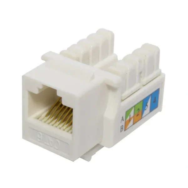 Conector Jack Keystone SAXXON / Cat6 / UTP / Hembra RJ45 / Para Paneles / Color Blanco - Image 1