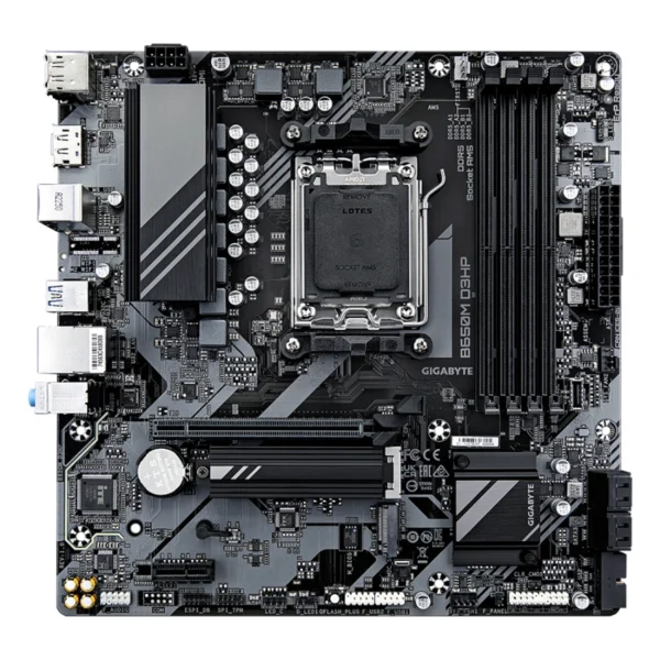 Tarjeta Madre GIGABYTE B650M D3HP / Micro-ATX / AM5 / 256GB X4 DDR5 7600Mhz AMD EXPO / Sata / M.2 PCIe 4.0 / HDMI, DP / USB 3.2, USB Tipo C - Image 4