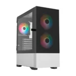 Gabinete Gamer BALAM RUSH Nitrox Aircool 5500 ABW / ATX / Cristal Templado / Incluye 3 Ventiladores ARGB / USB 3.0, USB 2.0, USB Tipo-C / Negro-Blanco